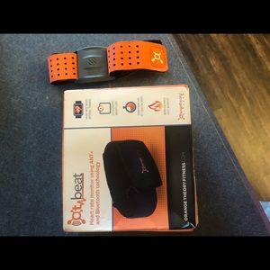 Orange theory heart monitors.